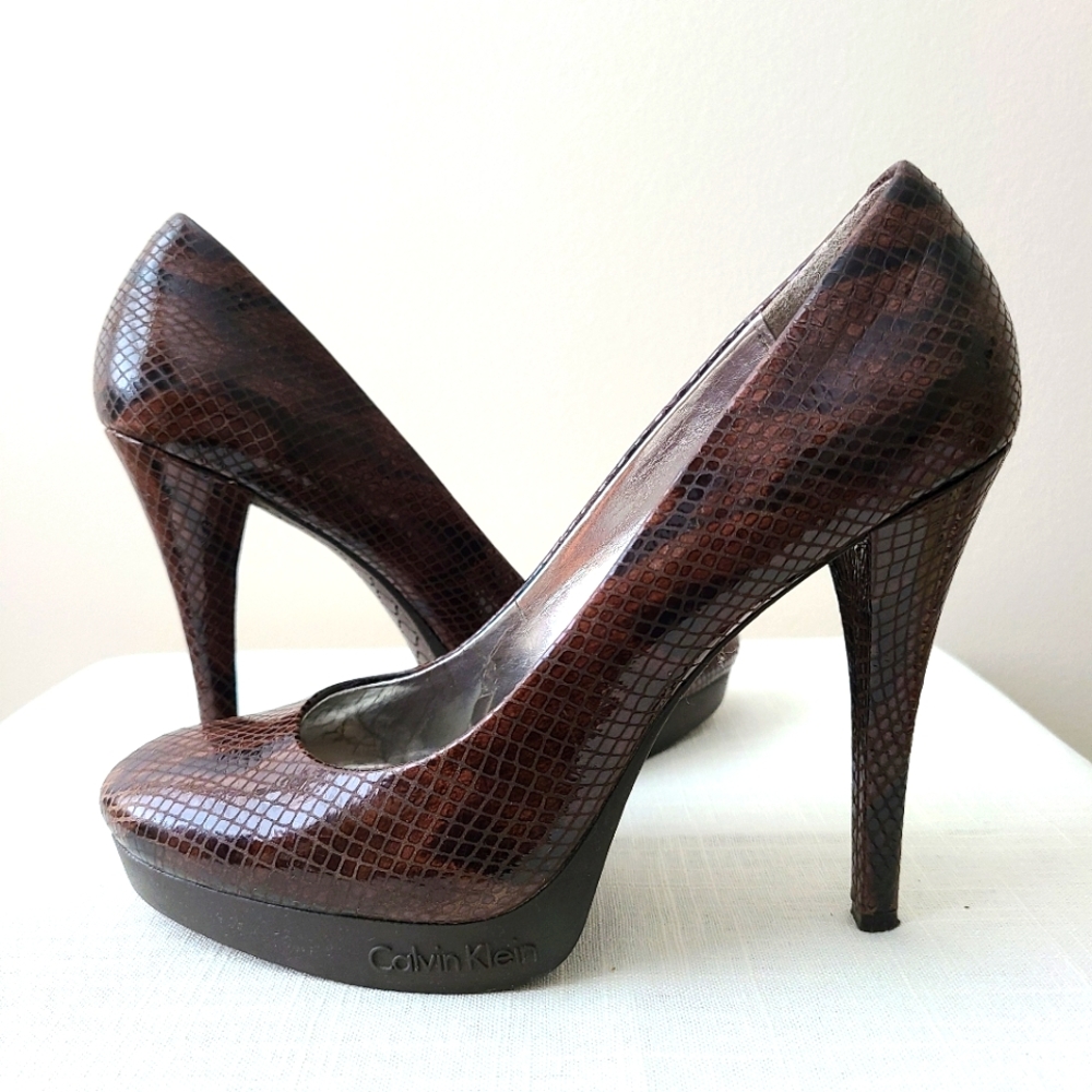 Calvin Klein Sydney Mosaic Snake Print Pump - 7.5